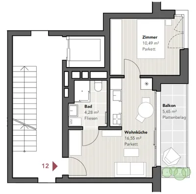 2-Zimmer-Wohnung kaufen in Wien – 31,32 m², € 300.082 – Bild 2 von 2