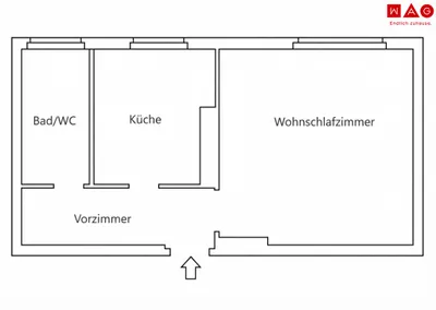1-Zimmer-Wohnung mieten in Leoben – 40,48 m², € 345 – Bild 6 von 6