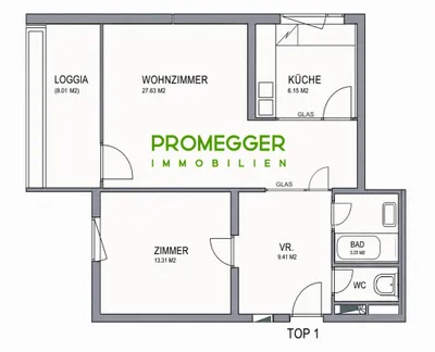 2-Zimmer-Wohnung mieten in Salzburg Stadt – 61,83 m², € 1.050 – Bild 12 von 12