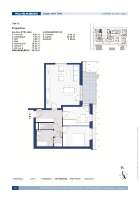 3-Zimmer-Wohnung mieten in Sankt Pölten Land – 72,73 m², € 836 – Bild 3 von 3