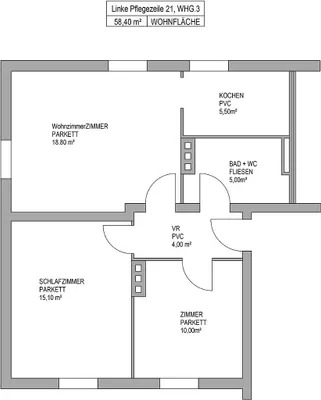 3-Zimmer-Wohnung mieten in Schärding – 58,4 m², € 474 – Bild 3 von 7