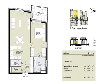 2-Zimmer-Wohnung kaufen in Wien – 61,72 m², € 544.500 – Bild 11 von 13