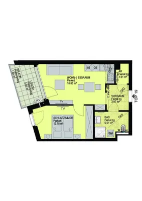 2-Zimmer-Wohnung kaufen in Wien – 42,67 m², € 317.900 – Bild 2 von 17