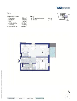 2-Zimmer-Wohnung mieten in Mistelbach – 53,84 m², € 588 – Bild 2 von 2