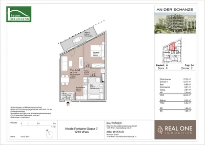2-Zimmer-Wohnung mieten in Wien – 48,49 m², € 1.099 – Bild 10 von 10