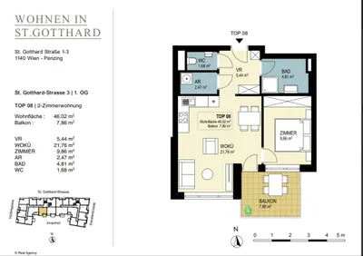 2-Zimmer-Wohnung mieten in Wien – 46,02 m², € 1.059 – Bild 20 von 20