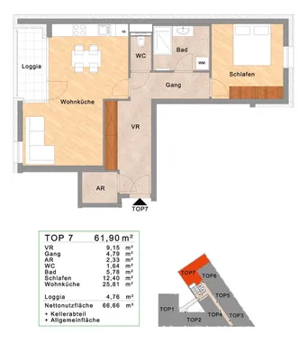 2-Zimmer-Wohnung mieten in Linz – 66,66 m², € 989 – Bild 15 von 15