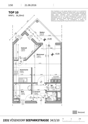 1-Zimmer-Wohnung mieten in Mödling – 37,1 m², € 619 – Bild 9 von 9