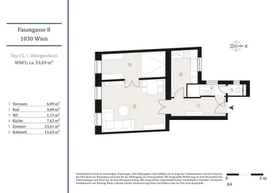 2-Zimmer-Wohnung kaufen in Wien – 53,69 m², € 365.000 – Bild 24 von 24