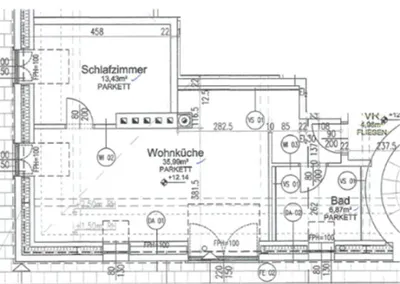 TÜRKENSCHANZPARK, Gregor-Mendel-Straße, 49 m2 Dachgeschoß, 2 Zimmer, Komplettküche, Duschbad, Parketten, Ruhelage – Bild 3