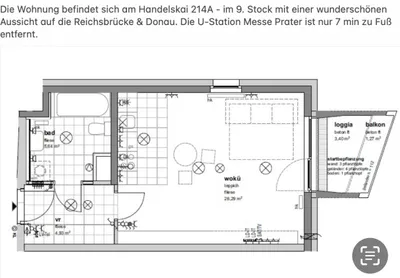 (reserviert) Direktvergabe (Wiener-Wohnticket) 1-Zimmer Wohnung - Nähe WU - Miete 372 EUR - Neubau – Bild 3