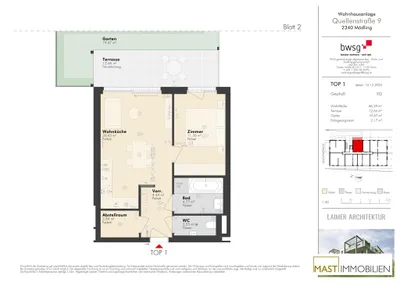2-Zimmer-Wohnung kaufen in Mödling – 46,29 m², € 319.000 – Bild 14 von 15
