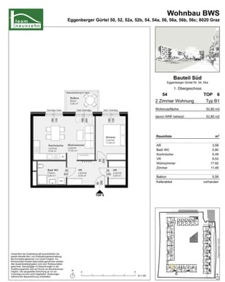 2-Zimmer-Wohnung mieten in Graz – 52,8 m², € 627 – Bild 10 von 10