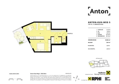 2-Zimmer-Wohnung mieten in Wien – 50,98 m², € 1.100 – Bild 11 von 11