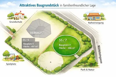 Grundstück kaufen in Gänserndorf – 486 m², € 219.000 – Bild 1 von 4