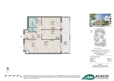3-Zimmer-Wohnung mieten in Tulln – 69,09 m², € 1.150 – Bild 13 von 13