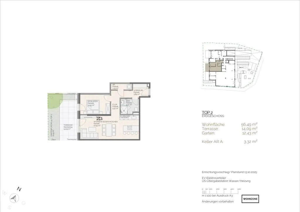 Traumhafte Gartenwohnung in Salzburg: Erstbezug mit Terrasse und Garten - Ansicht 3