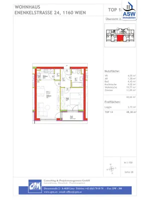 2-Zimmer-Wohnung mieten in Wien – 48 m², € 899 – Bild 9 von 9