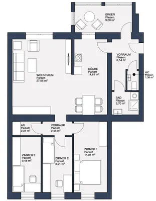 4-Zimmer-Wohnung kaufen in Korneuburg – 100,5 m², € 539.000 – Bild 2 von 16