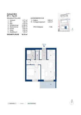 2-Zimmer-Wohnung mieten in Krems Land – 54,78 m², € 541 – Bild 2 von 2