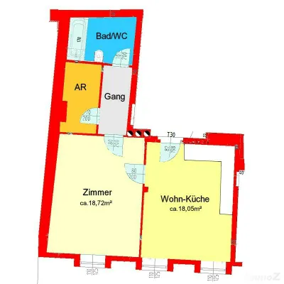 2-Zimmer-Wohnung mieten in Graz – 49,74 m², € 523 – Bild 1 von 6