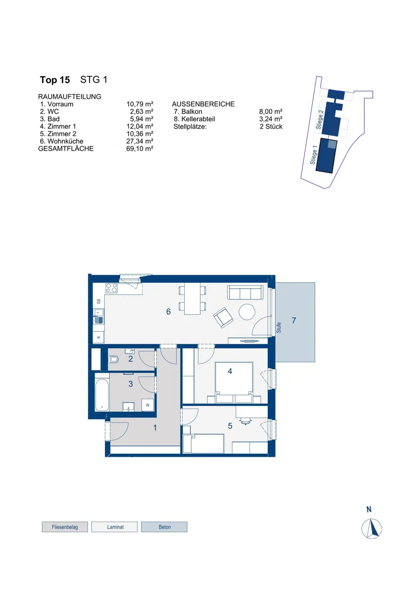 geförderte 3 Zimmer Wohnung mit Kaufoption | Top 1/15 - Ansicht 2