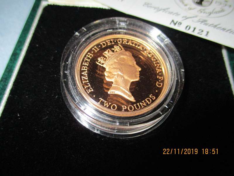 Goldmünze ENGLAND 1994 £ 2 Zwei Pfund Sovereign Gold Proof Coin