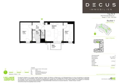 3-Zimmer-Wohnung mieten in Wien – 58,76 m², € 1.329 – Bild 5 von 5