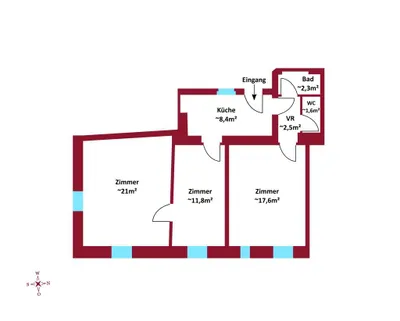 3-Zimmer-Wohnung kaufen in Wien – 65,17 m², € 175.000 – Bild 2 von 2