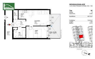 2-Zimmer-Wohnung mieten in Wien – 46,14 m², € 815 – Bild 18 von 18