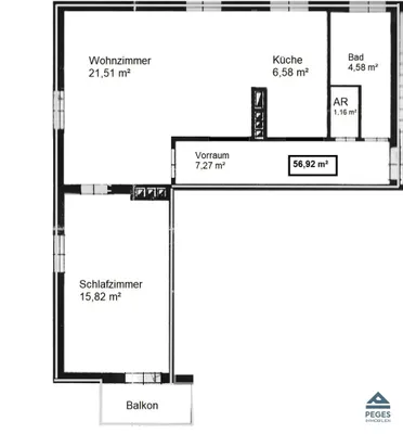 2-Zimmer-Wohnung mieten in Salzburg-Umgebung – 57 m², € 880 – Bild 8 von 8