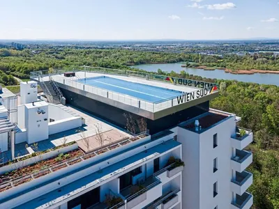 (reserviert) HOCHwertige 3-Zimmer-Neubauwohnung mit Balkon, Klimaanlage, Dachpool, Sauna & Fitnessraum, unverbauter Parkblick direkt beim Wienerberg, Biotope City - PROVISIONSFREI – Bild 3