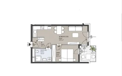 PROVISIONSFREI Zweitbezug, 53 m2, 2-Zimmer mit Balkon, hofseitige & ruhige Lage, schöne & öffentl. gut angebundene Gegend, GRATIS Fitnessraum – Bild 3