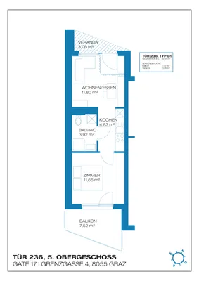 2-Zimmer-Wohnung mieten in Graz – 32,21 m², € 499 – Bild 8 von 8