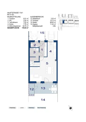 4-Zimmer-Haus mieten in Wiener Neustadt Land – 110,54 m², € 1.085 – Bild 3 von 4