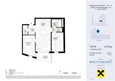 3-Zimmer-Wohnung kaufen in Wien – 64,26 m², € 470.200 – Bild 4 von 4