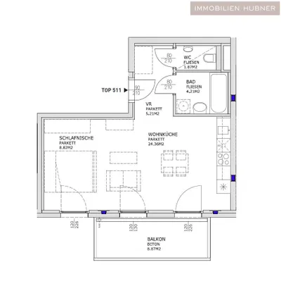 1-Zimmer-Wohnung mieten in Wien – 45 m², € 875 – Bild 13 von 15