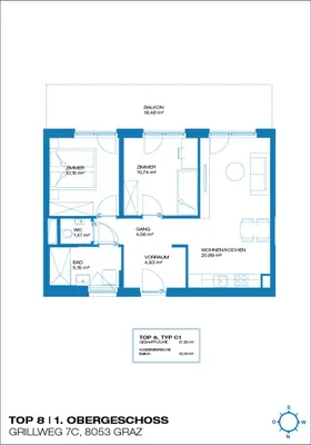 3-Zimmer-Wohnung mieten in Graz – 57,89 m², € 799 – Bild 11 von 11