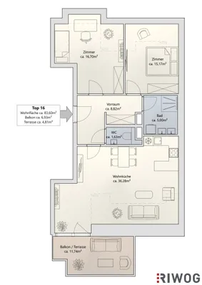 3-Zimmer-Wohnung kaufen in Wien – 83,6 m², € 582.000 – Bild 23 von 24