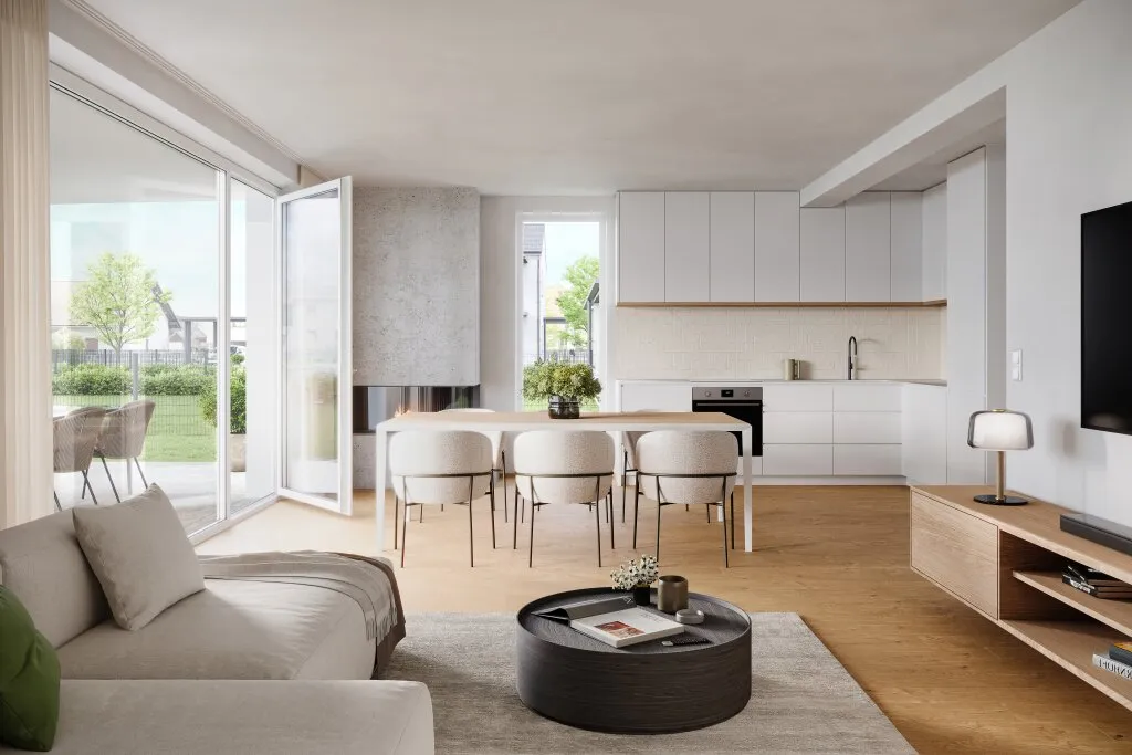 Edel- Rohbau Neubau- Doppelhaushälfte mit 99m² in sehr guter Lage mit Terrasse und Eigengarten sowie zwei eigene Carports - Ansicht 3