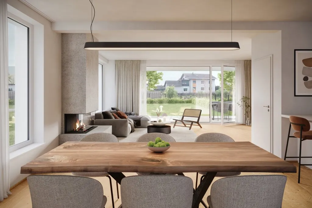 Edel- Rohbau Neubau- Doppelhaushälfte mit 99m² in sehr guter Lage mit Terrasse und Eigengarten sowie zwei eigene Carports - Ansicht 2