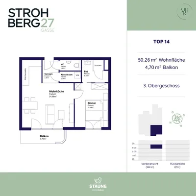 2-Zimmer-Wohnung mieten in Wien – 50,26 m², € 1.090 – Bild 9 von 9
