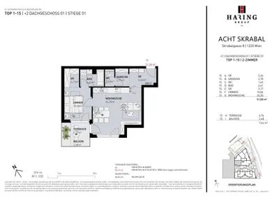 2-Zimmer-Wohnung kaufen in Wien – 51,58 m², € 325.500 – Bild 5 von 5