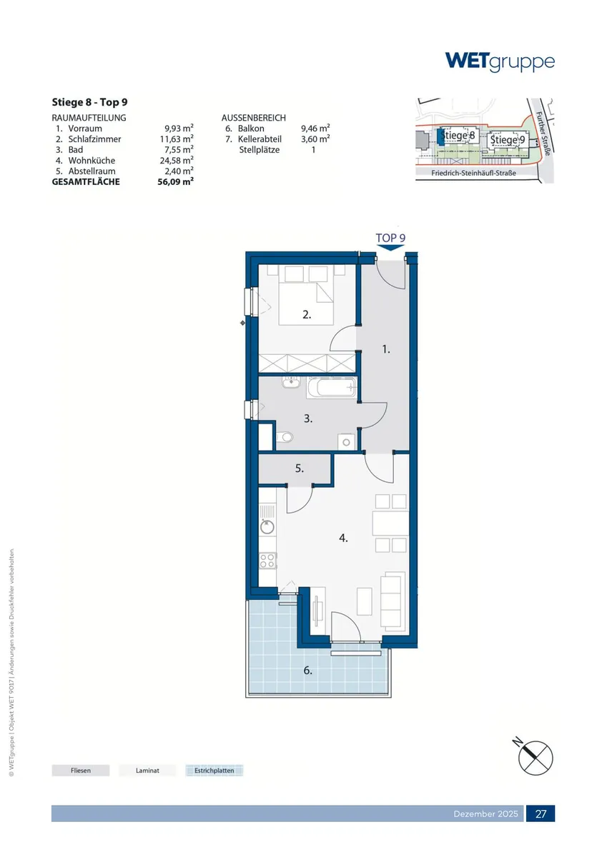 geförderte Wohnung mit Balkon und Kaufoption | Fertigstellung 3. Quartal 2027 |Top 17/9 | 2. OG - Widok 2