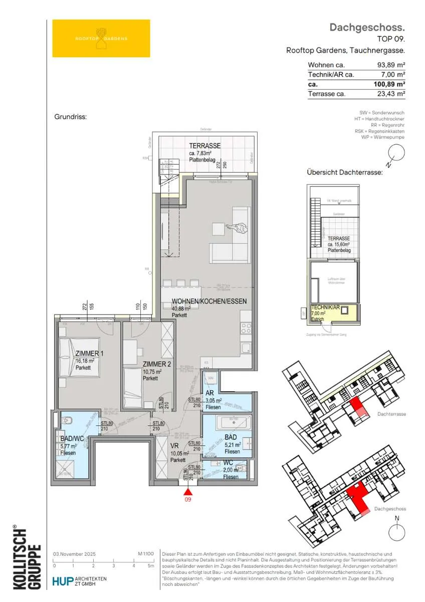 ROOFTOP GARDENS | Top 09 | Exklusive Dachgeschoßwohnung in Klosterneuburg. - Ansicht 2
