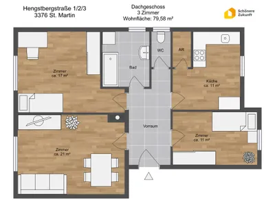 3-Zimmer-Wohnung mieten in Melk – 79,58 m², € 620 – Bild 8 von 8