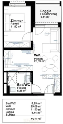 2-Zimmer-Wohnung mieten in Perg – 46,28 m², € 672 – Bild 11 von 11