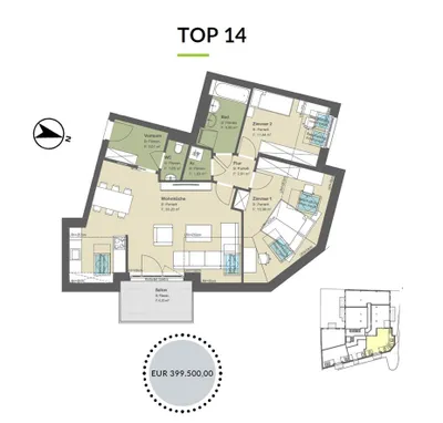 4-Zimmer-Wohnung kaufen in Tulln – 83 m², € 399.500 – Bild 3 von 20