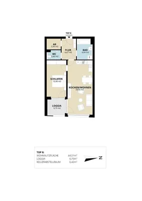 2-Zimmer-Wohnung mieten in Sankt Johann im Pongau – 65,06 m², € 803 – Bild 3 von 3