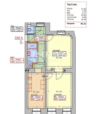 2-Zimmer-Wohnung mieten in Wien – 56,43 m², € 1.200 – Bild 18 von 18
